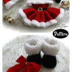 Christmas Baby Dress Santa Hat Santa Boots Set Crochet Pattern