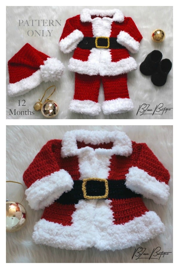 Christmas Baby Santa Suit Santa Hat Santa Boots Crochet Pattern