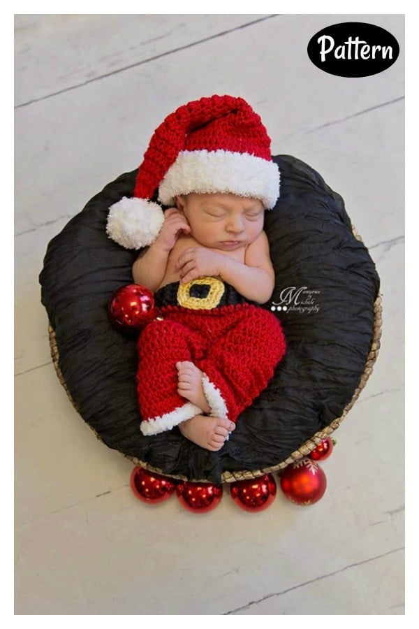 Christmas Santa Hat and Pants Outfit Crochet Pattern