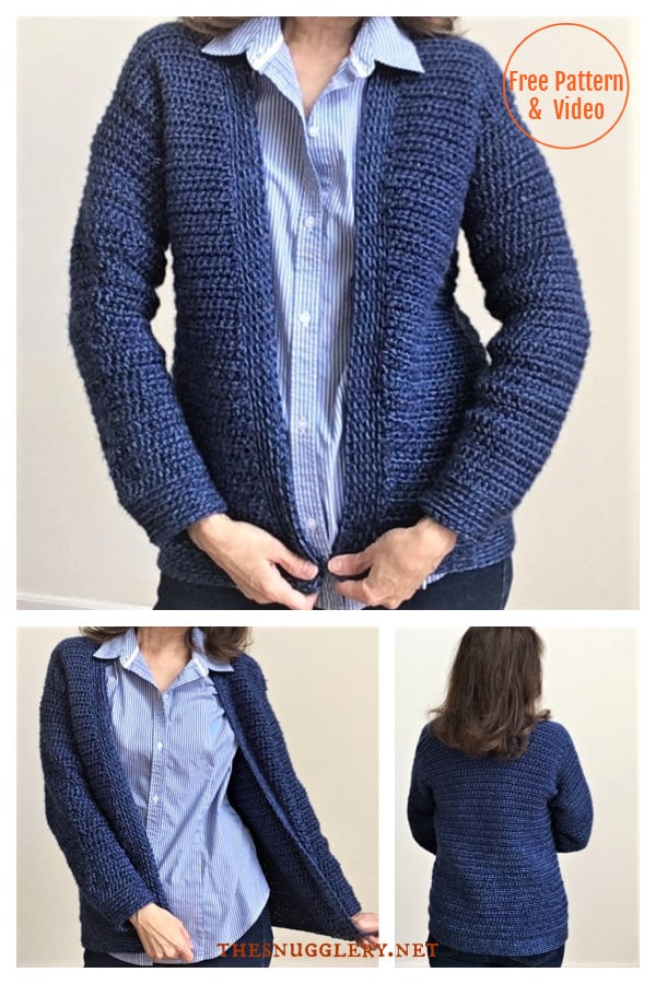 Crazy Classic Cardigan Free Crochet Pattern and Video Tutorial