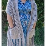 Delicate Pocket Shawl Free Crochet Pattern