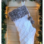 Diamonds and Fur Christmas Stocking Free Crochet Pattern