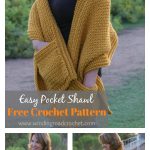 Easy Pocket Shawl Free Crochet Pattern