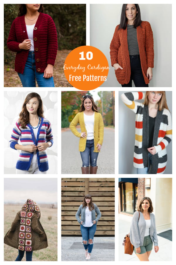 10 Everyday Cardigan Free Crochet Patterns 