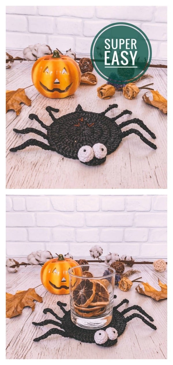 Halloween Spider Web Coasters Crochet Pattern 