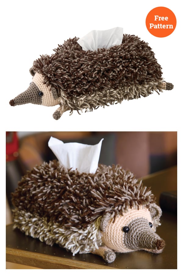 Hedgehog Tissue Cover Free Crochet Pattern