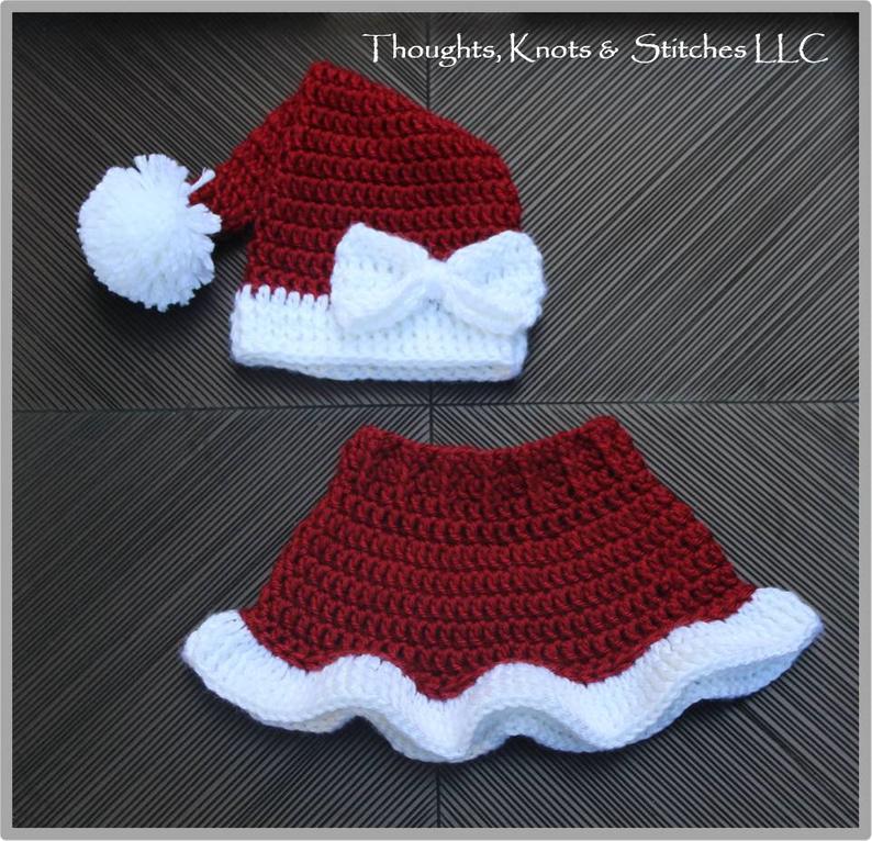 Mrs. Claus' Santa Hat & Skirt Crochet Pattern