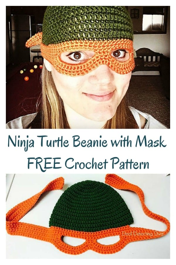 Ninja Turtle Child’s Beanie with Mask Free Crochet Pattern