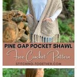 Pine Gap Pocket Shawl Free Crochet Pattern