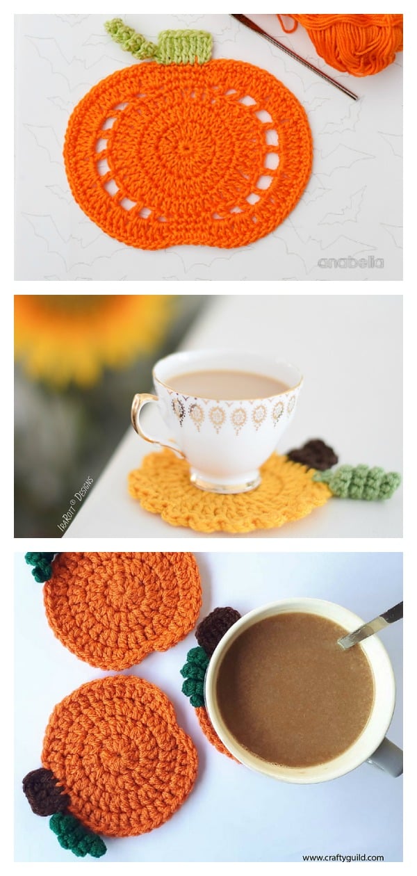 Pumpkin Coasters Crochet Patterns