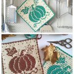 Pumpkin Potholder Free Tapestry Crochet Pattern