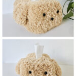Shaggy Dog Tissue Box Cover Free Crochet Pattern and Video Tutorial