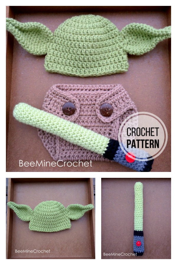 Yoda Inspired Newborn Outfit Crochet Pattern