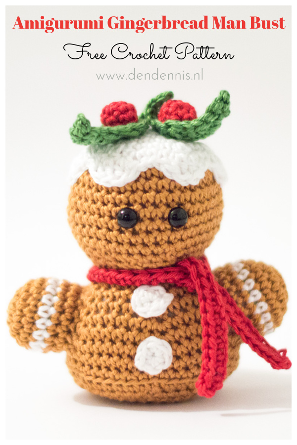 Amigurumi Gingerbread Man Bust Free Crochet Pattern