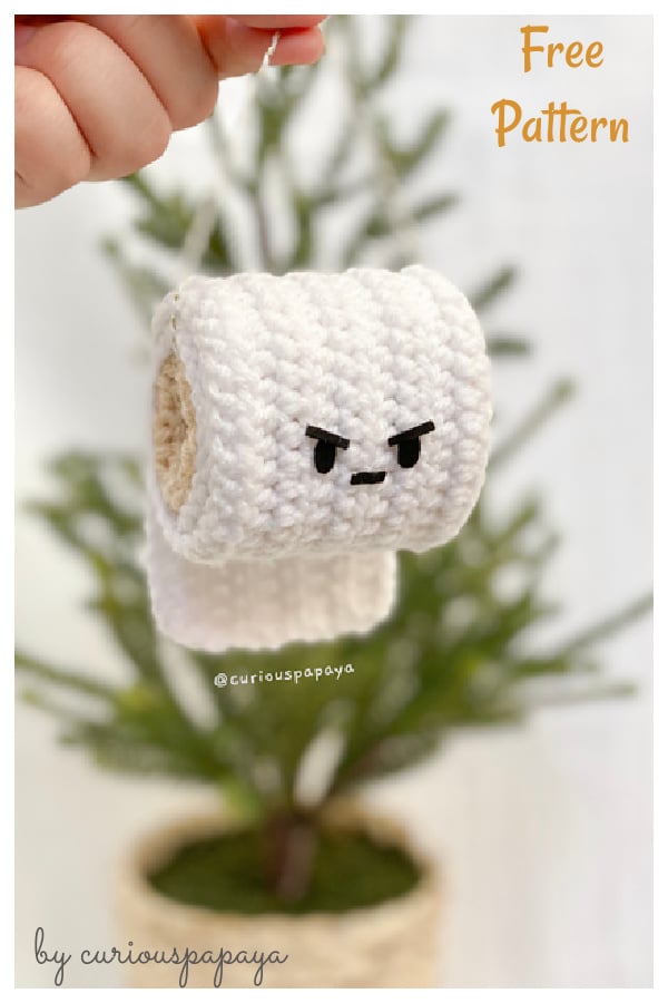 Angry Toilet Paper Ornament Free Crochet Pattern