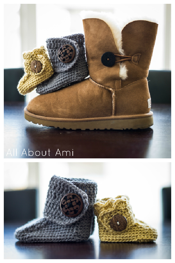 Baby Button Boots Free Crochet Pattern