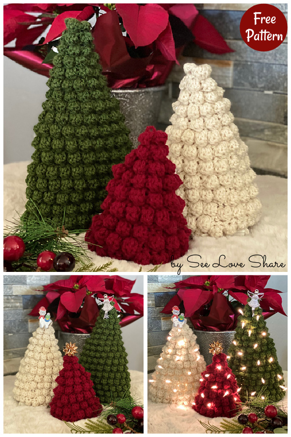 Bobble Stitch Christmas Tree Free Crochet Pattern