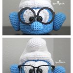 Brainy Smurf Glasses Holder Free Crochet Pattern