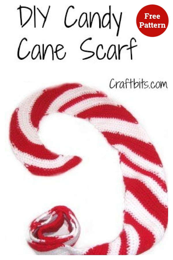 Candy Cane Scarf Free Crochet Pattern