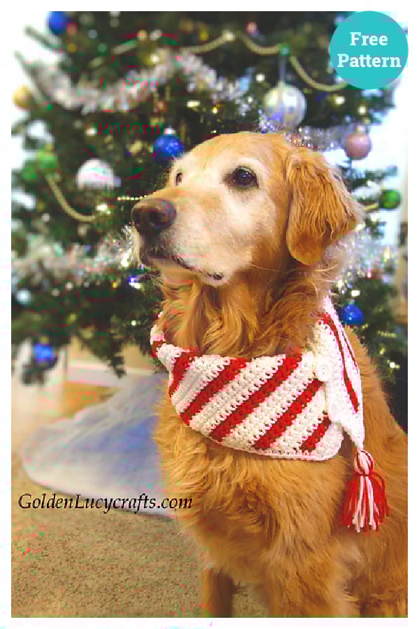Christmas Dog Scarf Free Crochet Pattern