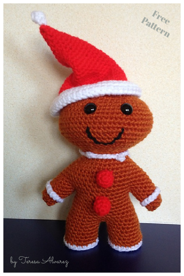 Christmas Gingerbread Boy Free Crochet Pattern