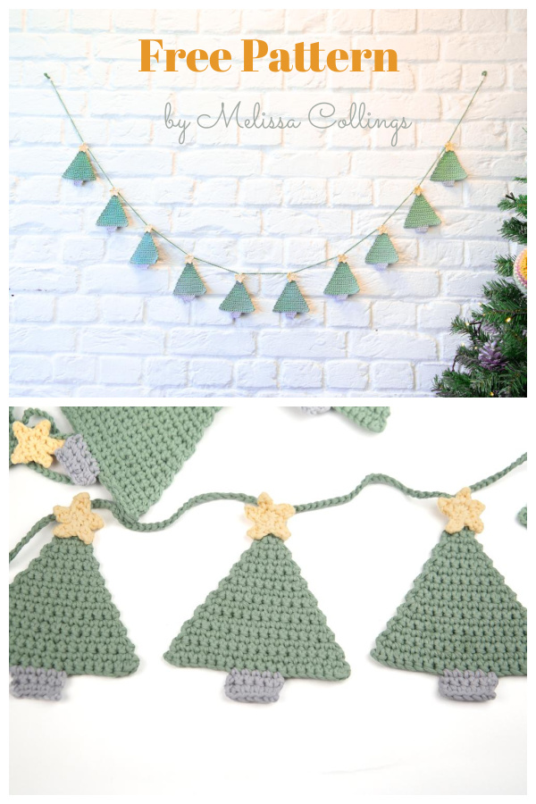 Christmas Tree Bunting Free Crochet Pattern 