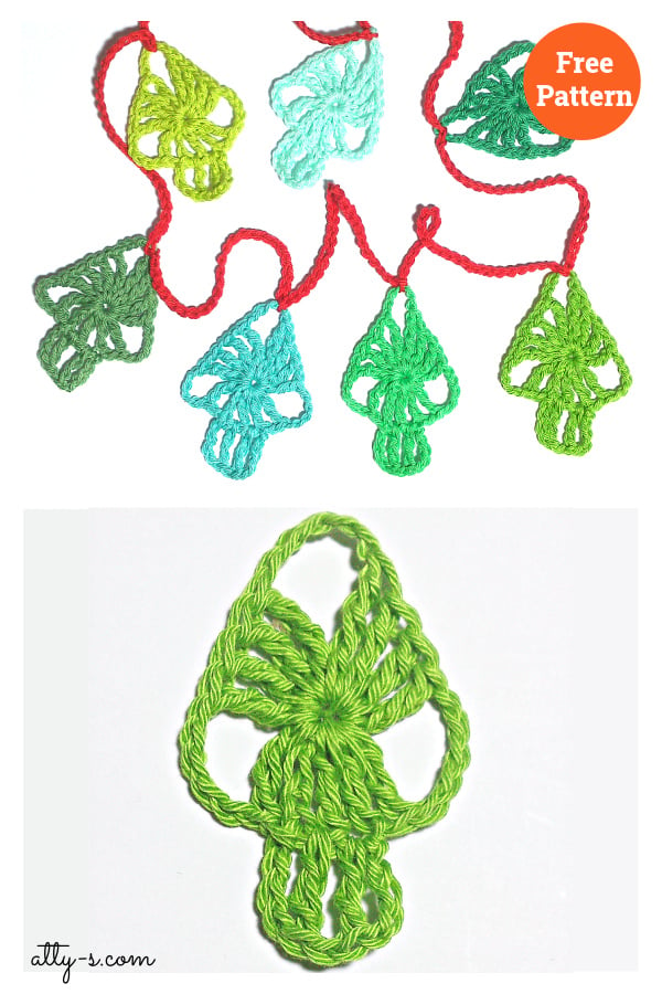 Christmas Tree Garland Free Crochet Pattern