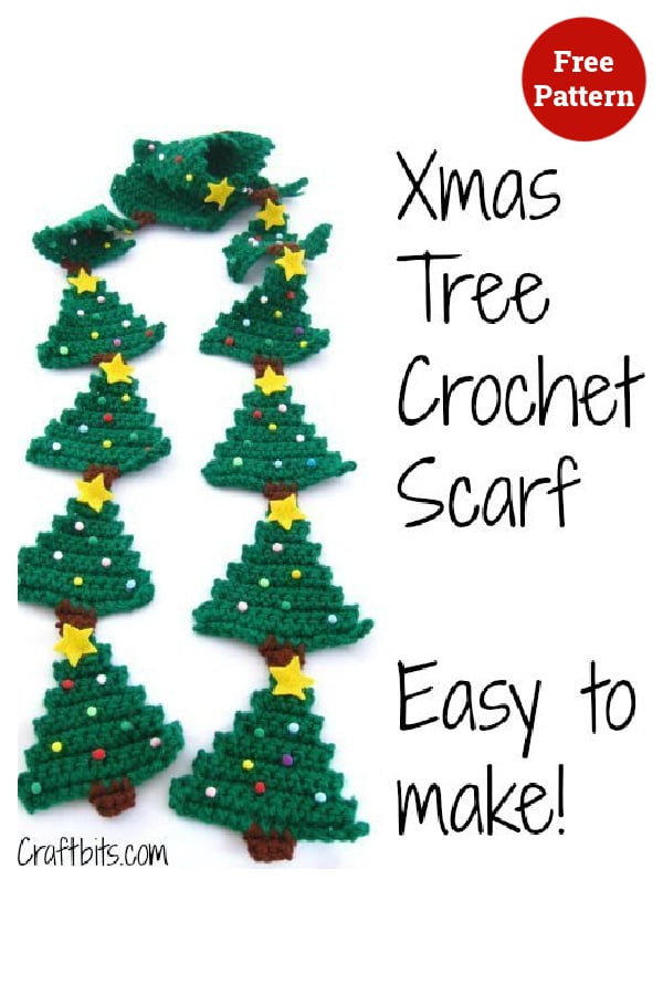 Christmas Tree Scarf Free Crochet Pattern 