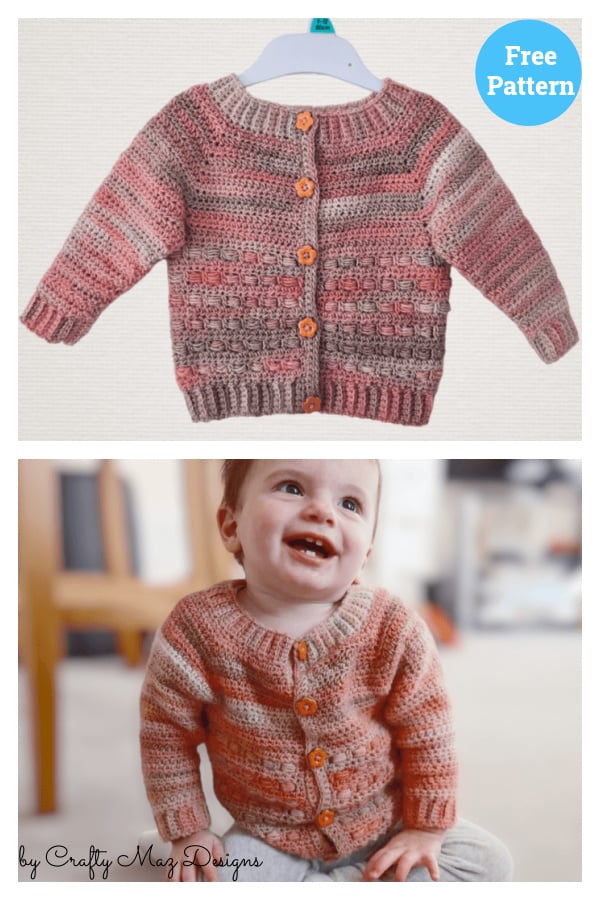 Coral Children’s Cardigan Free Crochet Pattern