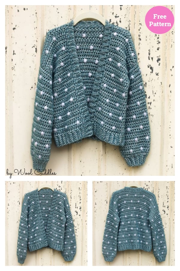 Cotton Candy Dot Children’s Cardigan Free Crochet Pattern