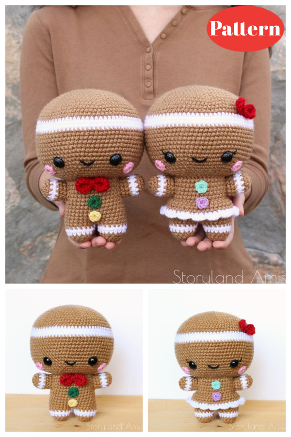 Cuddle-Sized Gingerbread Man Amigurumi Crochet Pattern