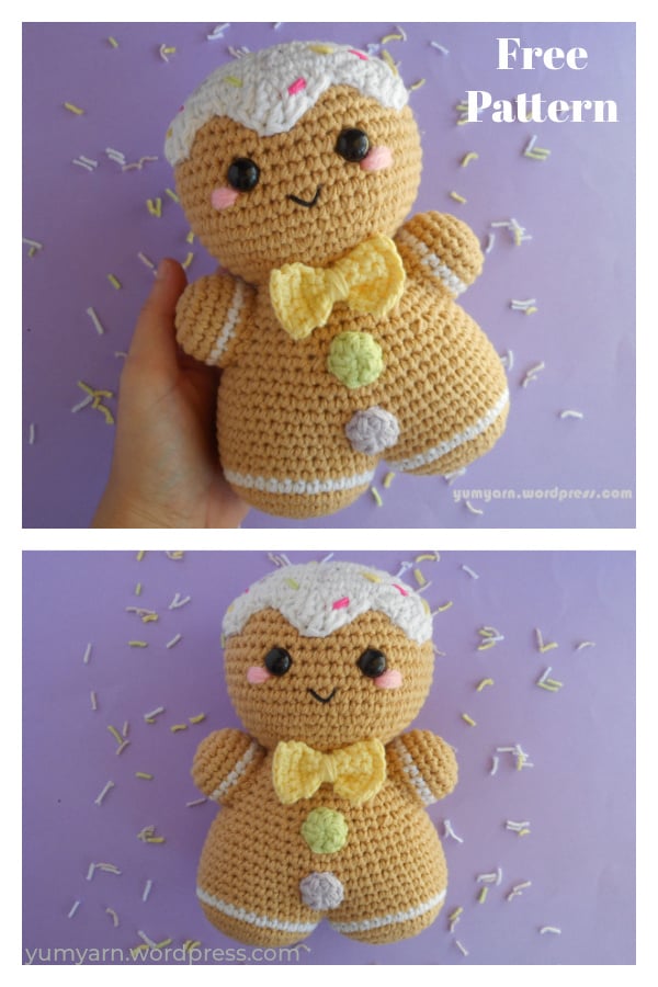 Gingerbread Man Amigurumi Free Crochet Pattern 