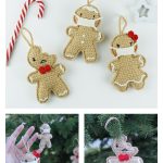 Gingerbread Man Christmas Tree Ornament Crochet Pattern