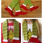 Grinch Legs Scarf Free Crochet Pattern