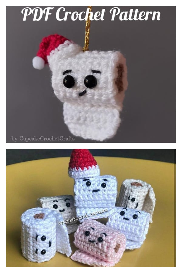 Larry Lockdown Toilet Roll Christmas Tree Ornament Crochet Pattern