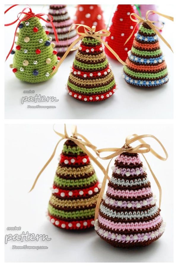 Little Colorful Christmas Trees Crochet Pattern