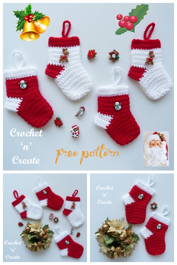 Mini Christmas Stocking Free Crochet Pattern