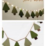 Mini Christmas Tree Garland Free Crochet Pattern