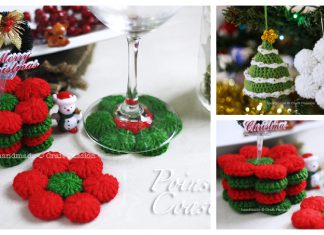 Poinsettia Coasters or Ornament Free Crochet Pattern