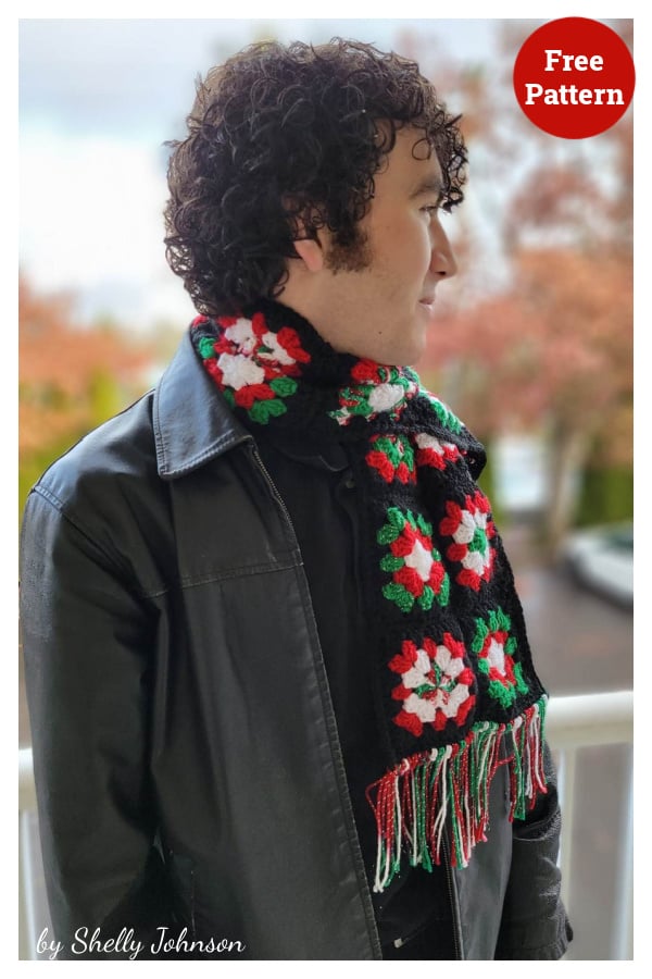 Poinsettia Scarf Free Crochet Pattern