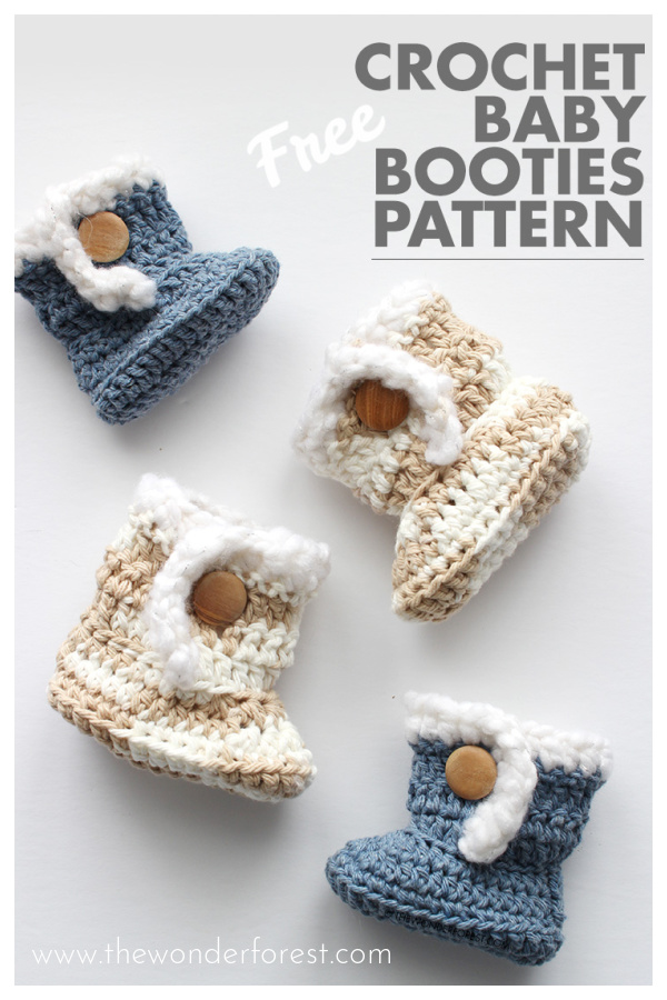 Sheepskin Style Baby Booties Free Crochet Pattern