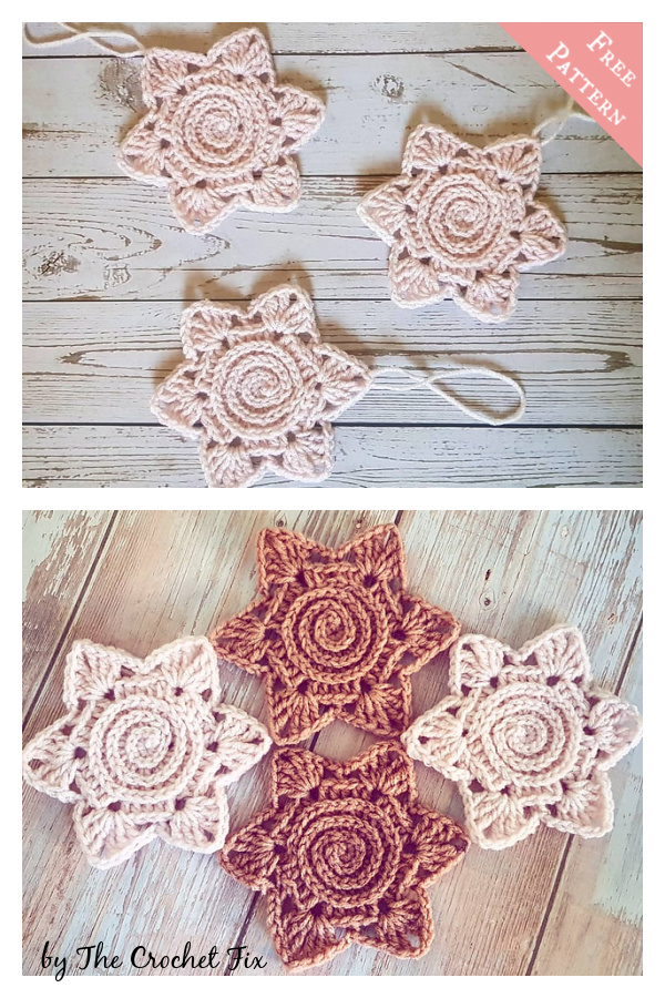 Swirly Star Motif Free Crochet Pattern