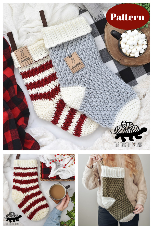 Waffle Christmas Stocking Free Crochet Pattern