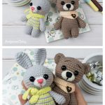 Tiny Amigurumi Bear and Bunny Free Crochet Pattern