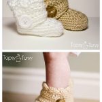 Wrap Around Button Baby Boots Free Crochet Pattern