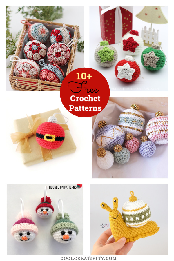 10+ Cute Christmas Bauble Free Crochet Pattern 