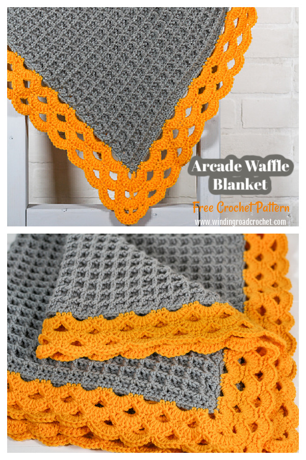 Arcade Waffle Blanket Free Crochet Pattern
