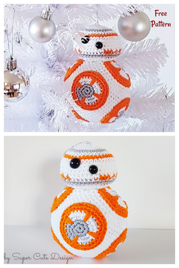BB-8 Christmas Bauble Free Crochet Pattern