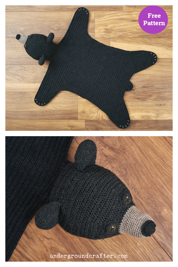 Black Bear Rug Free Crochet Pattern