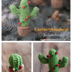 Cactus Ornament Christmas Ornament Free Crochet Pattern